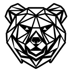 A filled style icon of geometric bear tattoo