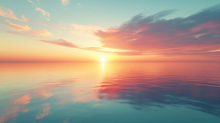 Fototapeta premium A vibrant sunset with colorful skies reflecting in the water 