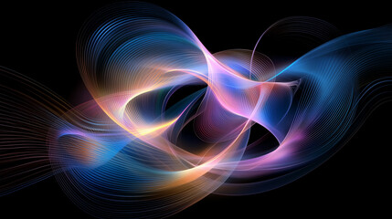 Abstract Neon Light Patterns with Copy Space