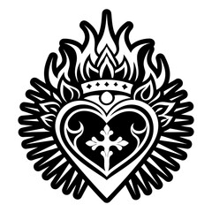 Fototapeta premium A solid style icon of sacred heart tattoo