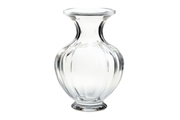 Elegant glass vase isolated on transparent background for decor ideas