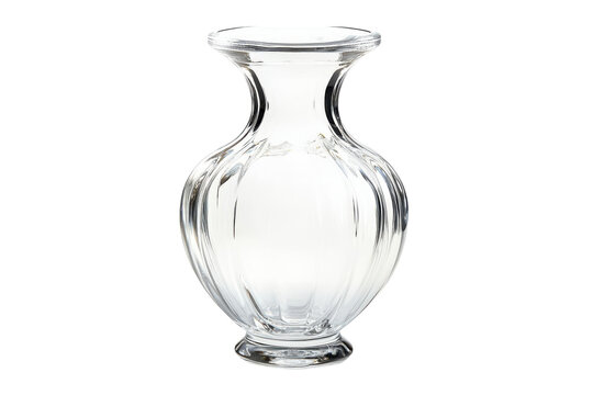Elegant glass vase isolated on transparent background for decor ideas
