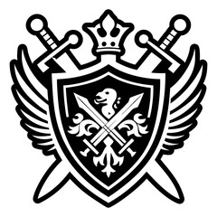 Obraz premium A glyph style icon of sword shield tattoo