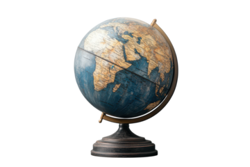 Isolated Globe on Transparent Background for Graphics and Design