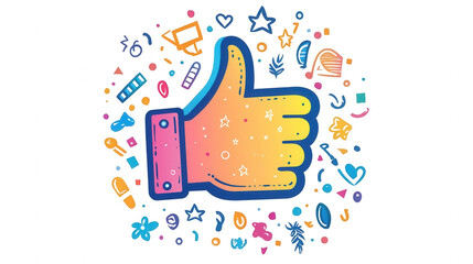 Thumbs-up icon celebrating Employee Appreciation Day, symbolizing recognition and positivity, isolated on white, PNG file, transparent background.