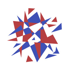Abstract geometric decoration elements, abstract and colored triangles