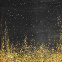 Sparkle Glitters Ombre on Watercolor Paper, Gold and Black, Watercolor Texture