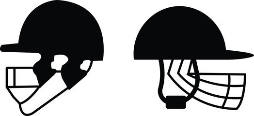 Cricket helmet icon set. Cricket game vector collection isolated on transparent background. cricket tournament man protection elements template. vintage for clubs and team. Sports sign for web app