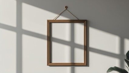 Elegant minimalist frame mockup in cozy living room