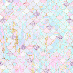 Holographic Mermaid Texture, Digital Paper, Fish Scale Texture Background