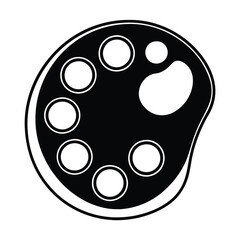 Palette Silhouette Vector Illustration for Creative Art and Design Projects