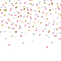 Confetti Digital Paper Background, White Background 