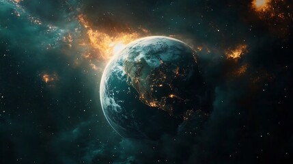 Majestic Earth: A Cosmic View of Our Planet at Night