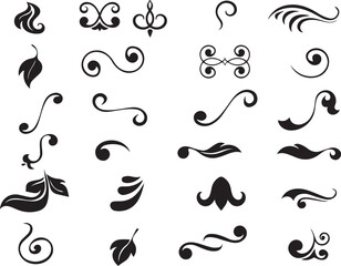 Design elements for floral vintage ornaments vector