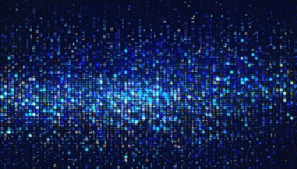 glowing blue digital matrix background with binary code and abstract data flow, perfect for tech visuals and futuristic concepts
