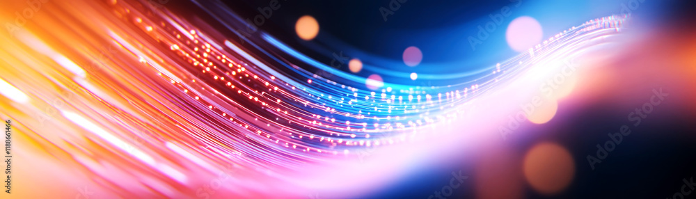 Poster dynamic light waves abstract art digital artwork colorful background artistic perspective visual con
