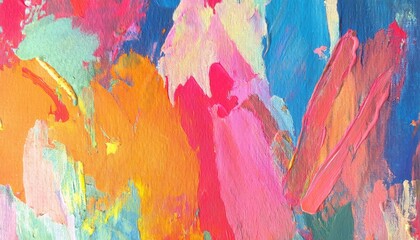 vibrant abstract oil painting with textured brushstrokes in bold warm and cool tones for modern art...