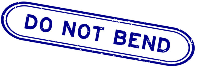 Grunge blue do not bend word rubber seal stamp on white background