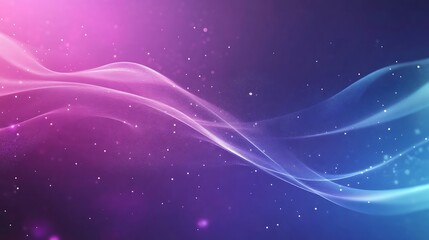 Obraz premium Abstract Purple Blue Wave Background With Glowing Particles