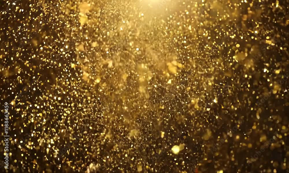 Aufkleber a mesmerizing abstract background with golden glowing particles, sparkling bokeh effects, and shimme