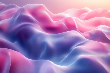 Fototapeta premium Abstract pastel pink and blue wave-shaped forms, fluid cloth-like background, minimalistic 3D vector rendering, presentation design.