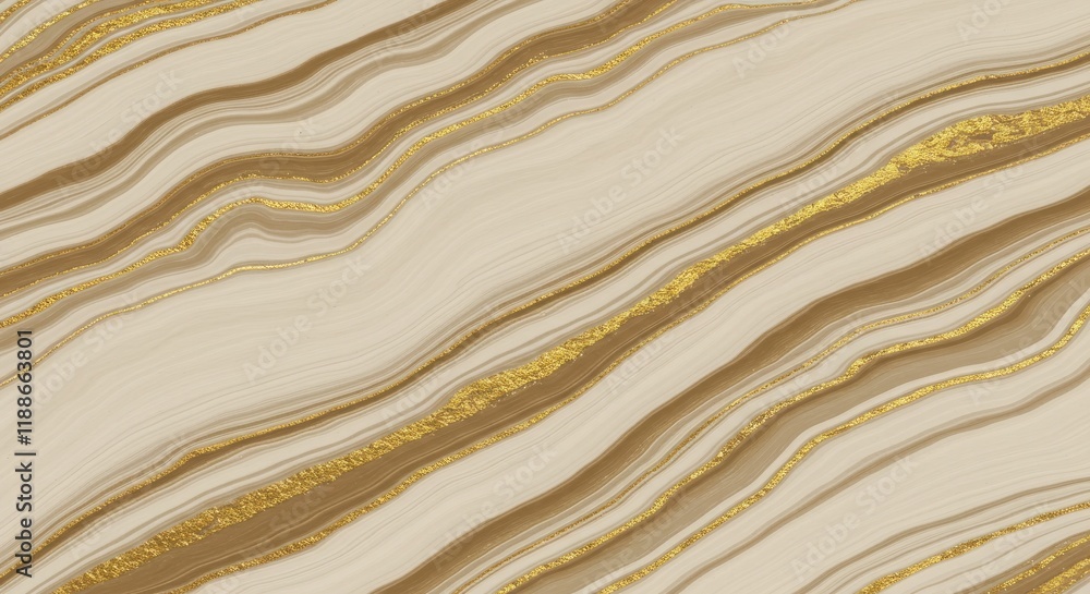 Poster abstract wavy golden marble texture design with smooth flowing patterns on light background