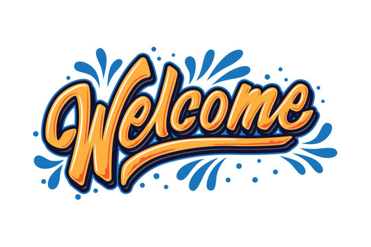  welcome lettering design