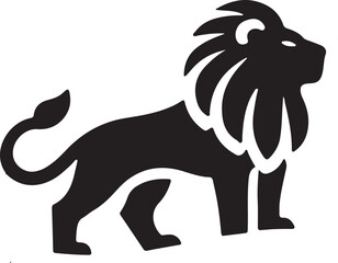 A lion  silhouette, icon,  white background