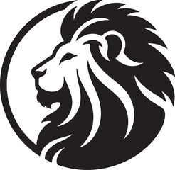 A lion  silhouette, icon,  white background
