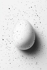 Minimalist White Easter Egg with Soft Shadow and Abstract Background for Chinese New Year Celebrations and Easter Festivities