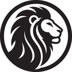 A lion  silhouette, icon,  white background
