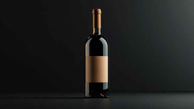 Elegant wine bottle with customizable label studio setting product photography minimalist design