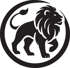 A lion  silhouette, icon,  white background