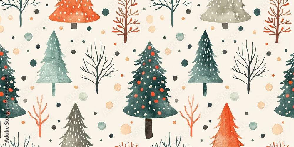 Poster adorable little fir tree with flawless design of dots on a pale background created by hand at an ext
