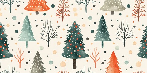 Adorable little fir tree with flawless design of dots on a pale background&nbsp;created by hand at an extremely close range with enough of backdrop text room, Generative AI.