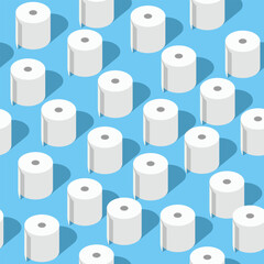 Pattern Paper Toilet with background soft blue