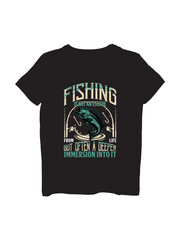 "Hooked on Life: Fishing as an Immersive Experience" t shirt design concept