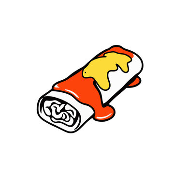 burrito red sauce yellow sauce clip art preview