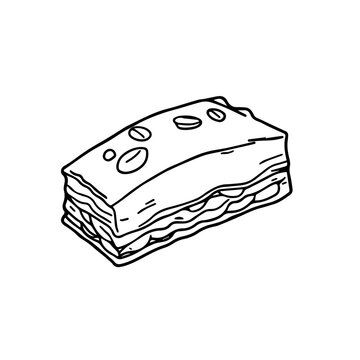 black and white layered pastry dessert clip art preview