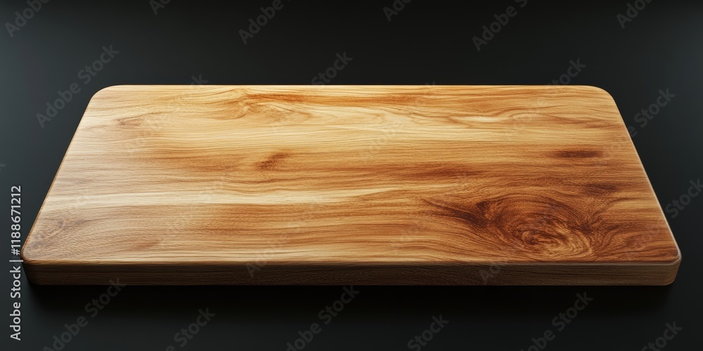 Poster 3d rendering of a wooden table top with visible natural grain and smooth finish, ideal for design pl