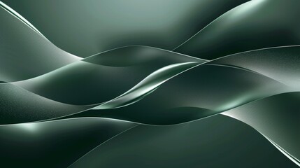 Abstract Dark Green Wave Wallpaper