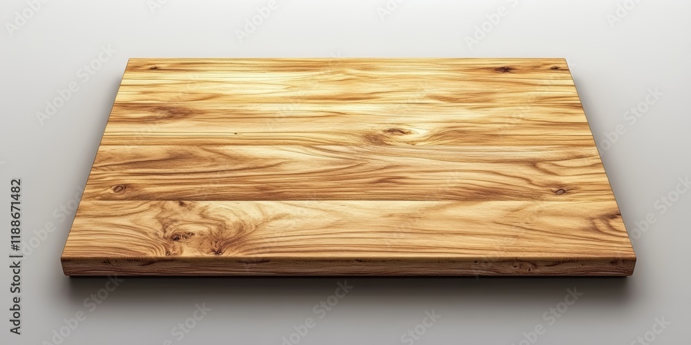 Poster 3d rendering of a wooden table top with visible natural grain and smooth finish, ideal for design pl