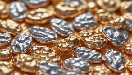 Intricate close-up of gold metal alloy texture
