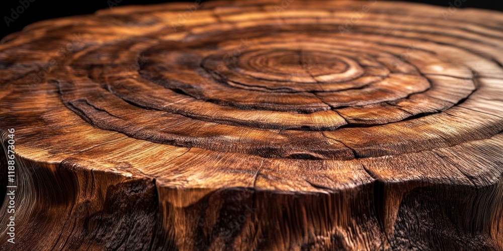 Poster 3d visualization of a wooden table top with rich textures and natural patterns, isolated for text or