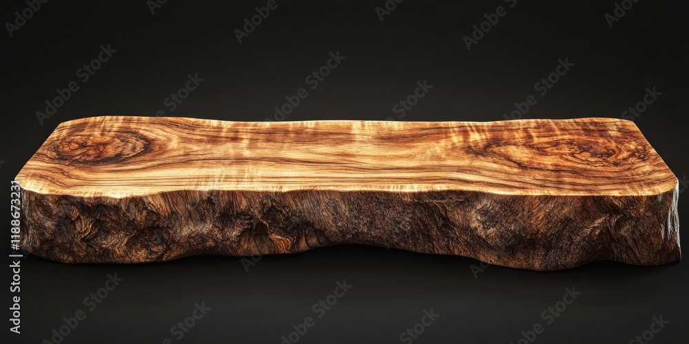 Poster 3d visualization of a wooden table top with rich textures and natural patterns, isolated for text or