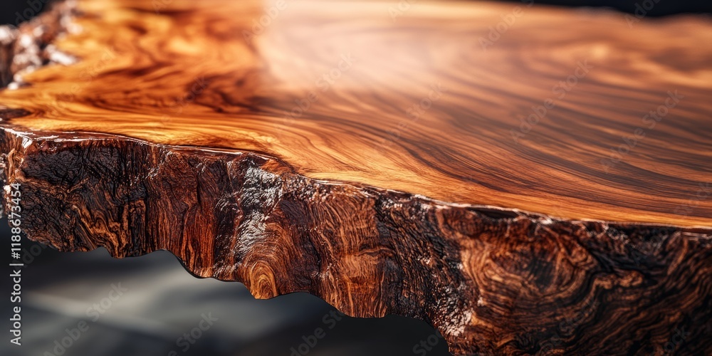 Poster 3d visualization of a wooden table top with rich textures and natural patterns, isolated for text or