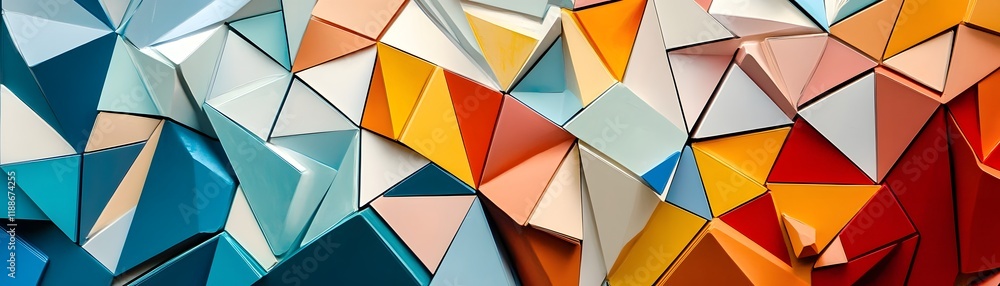 Poster vibrant and colorful geometric shapes create a unique abstract background, perfect for modern design