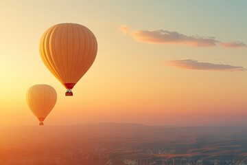 Fototapeta premium hot air balloon in the sunset sky