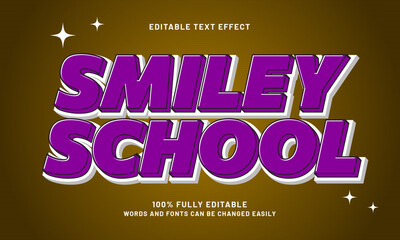 Fototapeta premium smiley school editable text effects with a school and happy theme