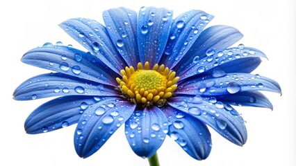 Obraz premium Blue Flower with Dew Drops Macro Photography, Close-up Composition, Floral Beauty Flower Photography, Macro Photography